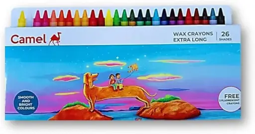 CAMEL WAX CRAYONS EXTRA LONG 26 SHADES