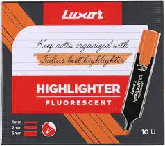 LUXOR HIGHLIGHTER SUPER  FLLUORESCENT  ORANGE
